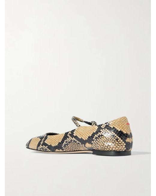 Aeyde Multicolor Snake-Effect Leather Mary Jane Ballet Flats