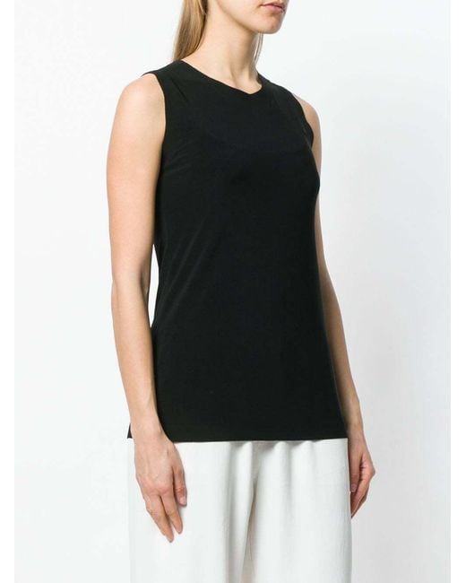 Norma Kamali Black Crewneck Sleeveless Tank Top