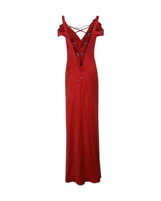 Maria Lucia Hohan Red Tamara Lace-Up Maxi Dress