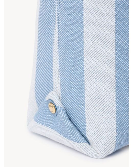 Chloé Blue Chloé Stripy East-West Tote Bag