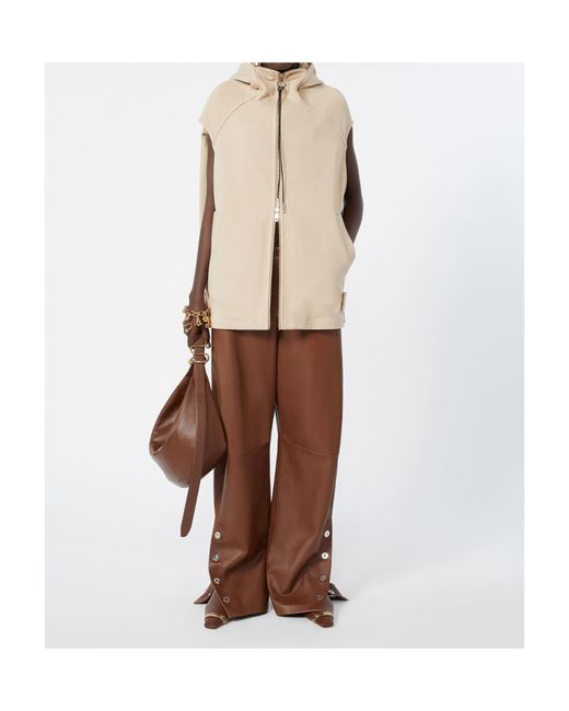 Sportmax Natural Sleeveless Zip-Up Hoodie