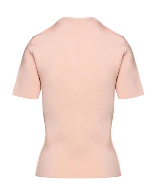 Fendi Pink Short-Sleeved Knitted Jumper