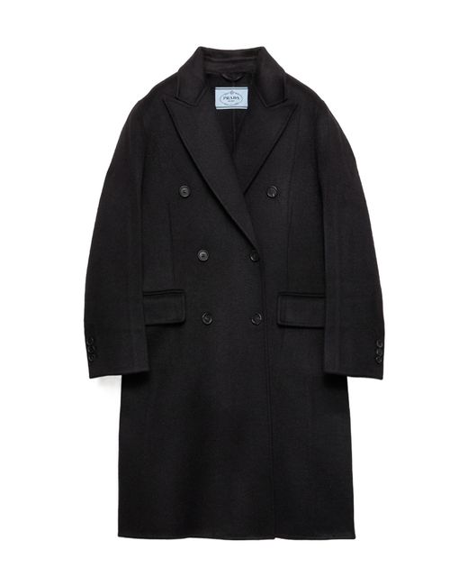 Prada Black Double-Breasted Double Cashwool Coat