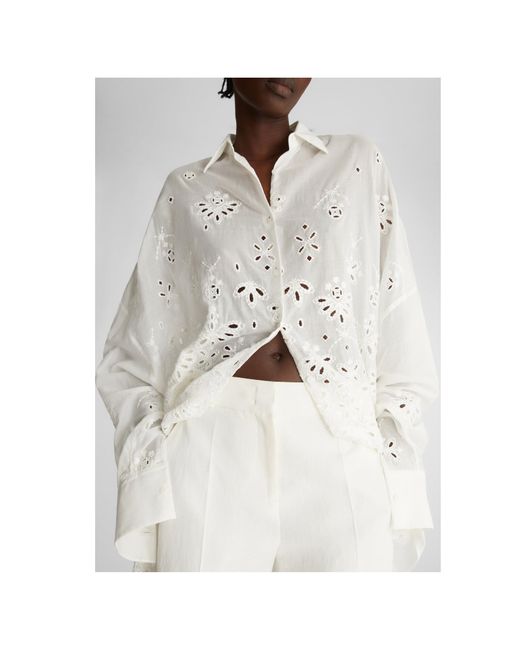 Ermanno Scervino White Broderie Anglaise Buttoned Shirt