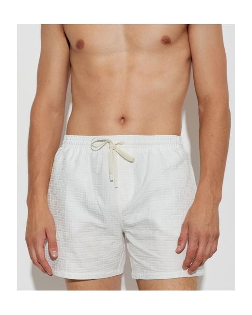 Balmain Gray Drawstring Swim Trunks for men