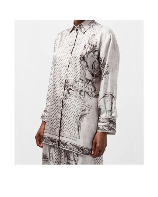 Max Mara Gray Printed Shirt