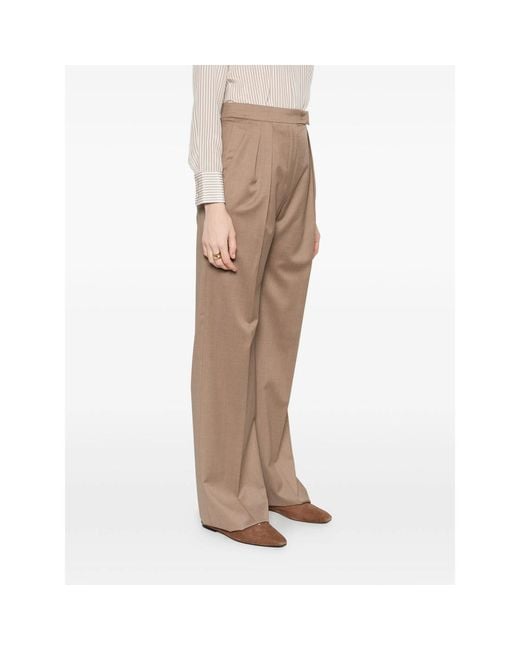 Max Mara Brown Pleated Casual Pants