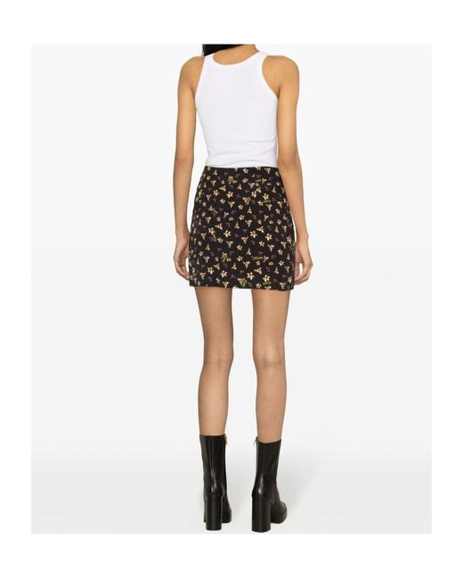 ROTATE BIRGER CHRISTENSEN Black Floral Pattern Skirt