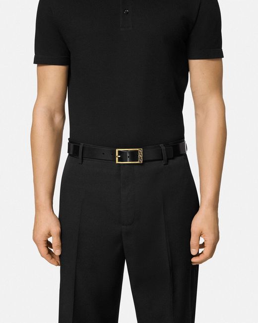 Versace White Greca Buckle Fastened Belt for men