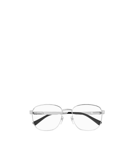 Gucci Metallic Eyewear Square Frame Glasses for men