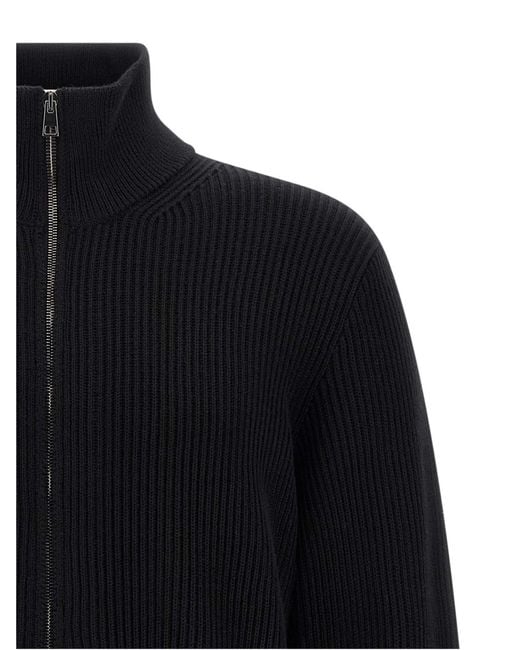 Roberto Collina Blue Zippered Ribbed Sweater for men
