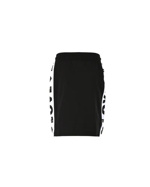 Moschino Black Side Logo Skirt