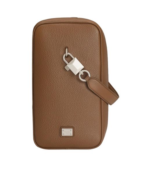 Dolce & Gabbana Brown Lock Handbag for men