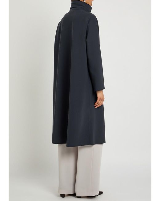 Herno Blue High-Neck Stretch-Polyamide Coat
