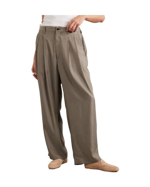 Ssstein Gray Pleated Twill Wide-Leg Pants