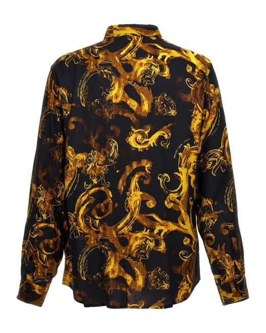 Versace Jeans Black Couture All-Over Printed Long-Sleeved Shirt for men