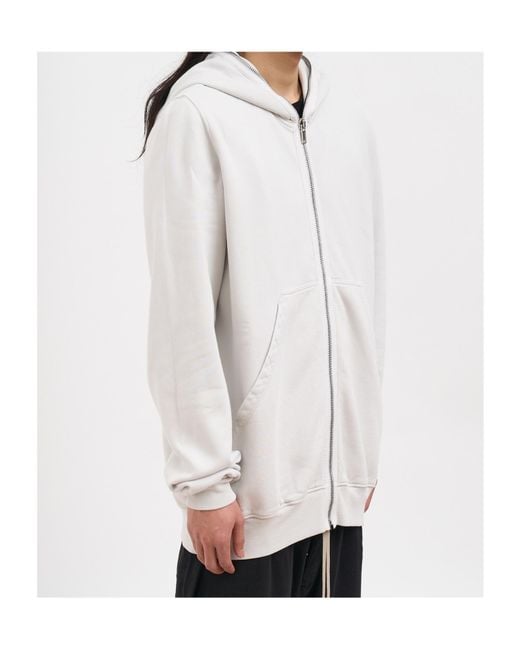 Rick Owens White Felpa Jumbo Gimp Hoodie for men