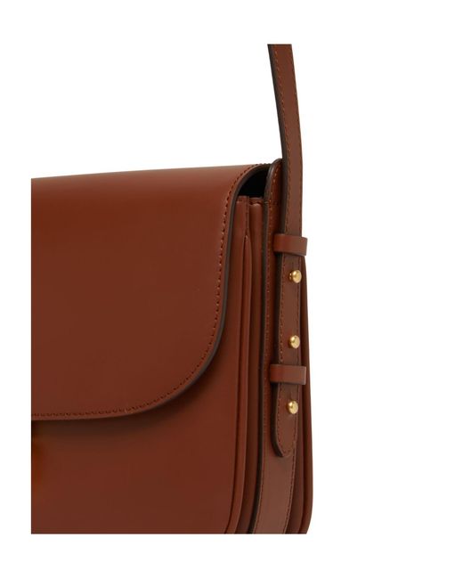 Soeur Brown Flip Shoulder Bag