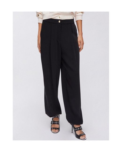 Liu Jo Black Double-Waistband Trousers