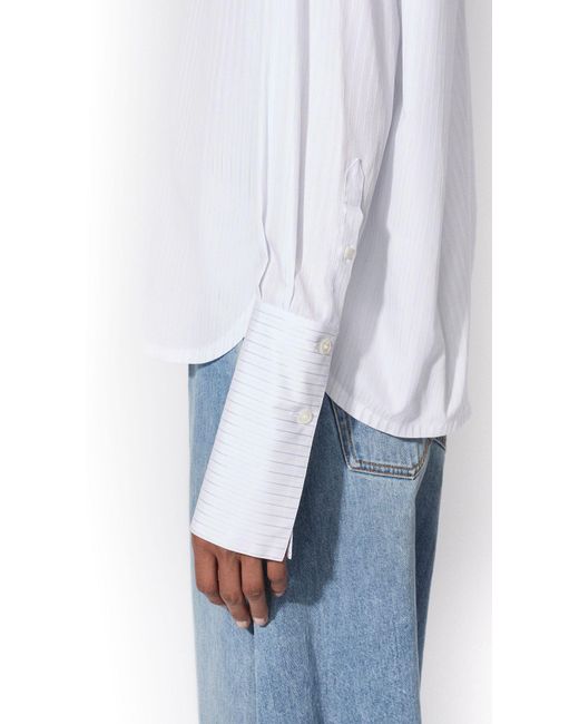 Alaïa White Alaïa Ruched Long-Sleeved Top