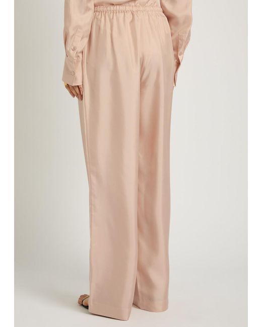 Rohe Pink Drawstring Straight-Leg Silk Trousers