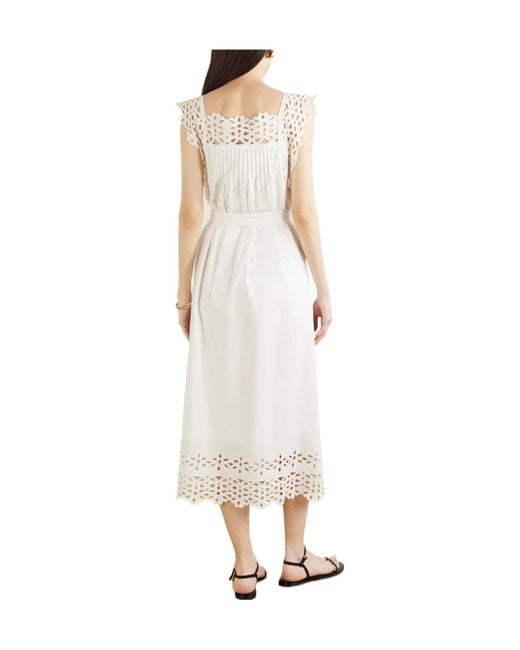 Sea White Spaghetti Strap Midi Dress