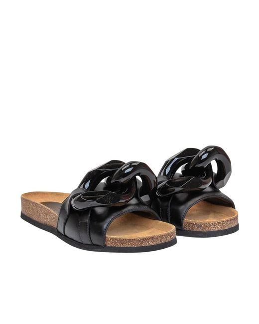 J.W. Anderson Black Logo Slippers