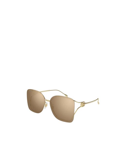 Gucci White Eyewear Square-Frame Sunglasses