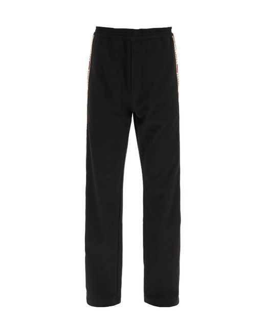DSquared² Black Logo-Tape Elasticated Waist Track Pants for men