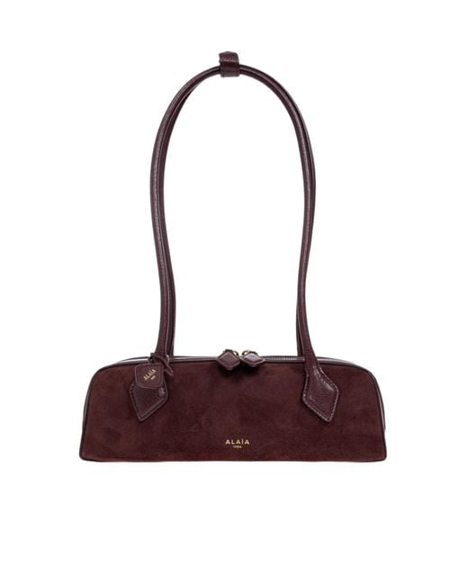 Alaïa Purple Teckel Small Suede Shoulder Bag