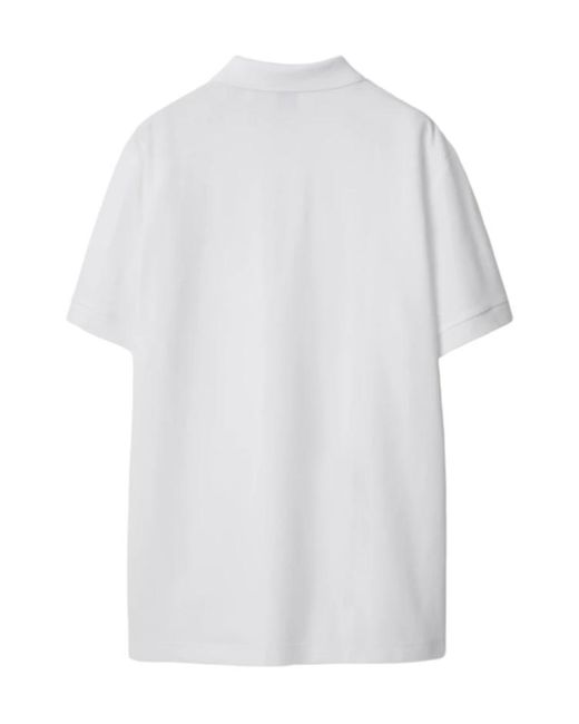 Burberry White Polo Shirt With Lapel Short Sleeve for men