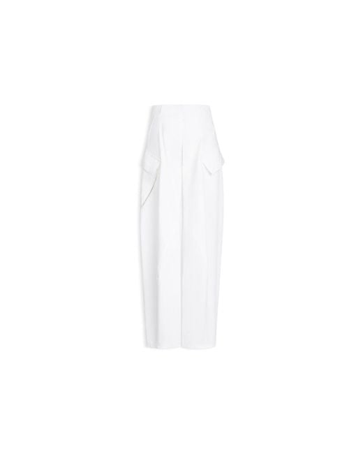 Alaïa White Alaïa High-Waist Wide-Leg Pants