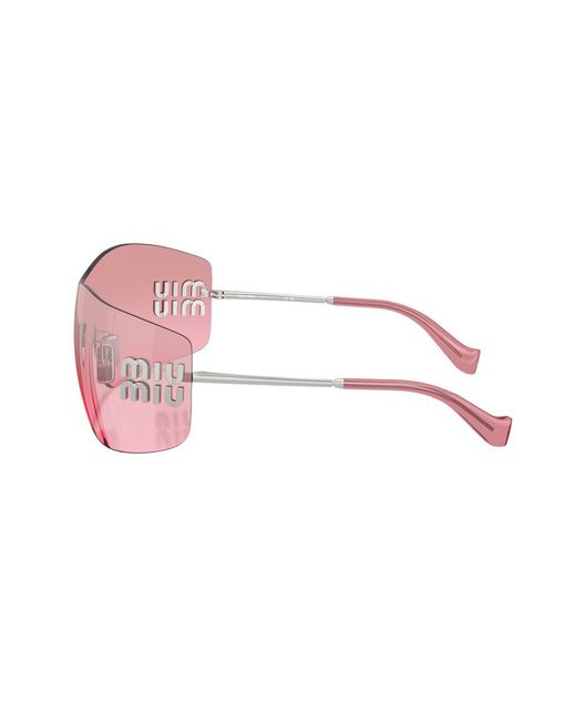 Miu Miu Pink Metal Rimless Sunglasses