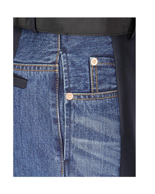 Sacai Blue Colourblocked Pants