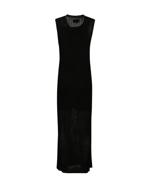 Loulou de Saison Black Icaria Sheer Knitted Dress