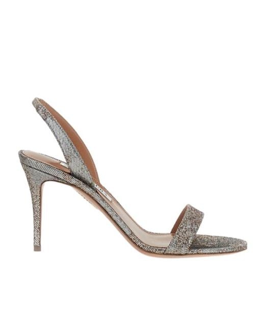 Aquazzura Metallic Slingback Pumps