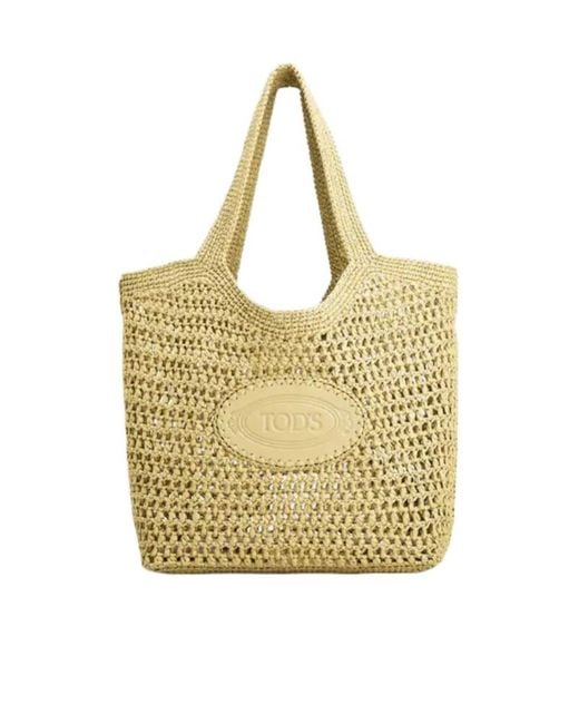 Tod's Metallic Shopping Bag