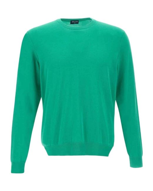 Drumohr Green Crew-Neck Long-Sleeve Jumper for men