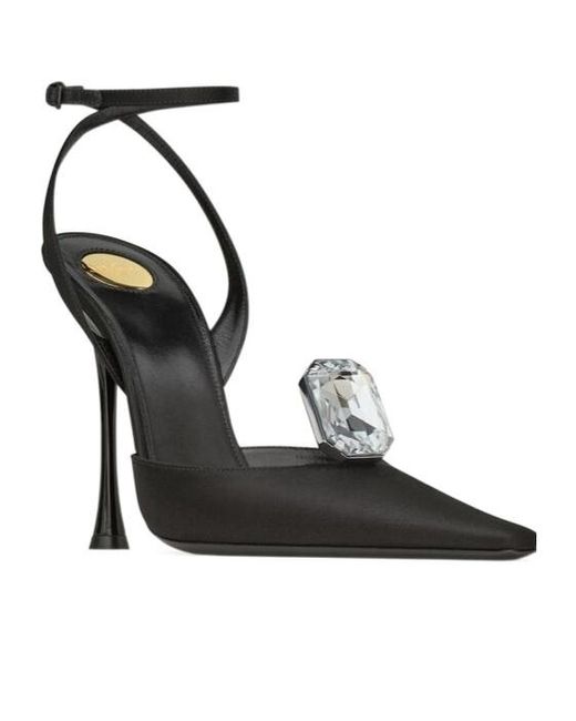 Saint Laurent White Harlow Pointed Toe Pumps