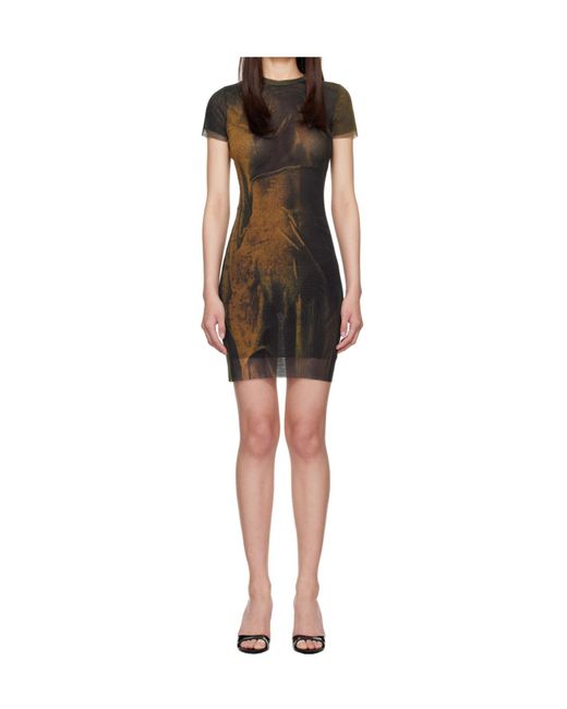 Jean Paul Gaultier Multicolor The Acid Water Printed Mini Dress