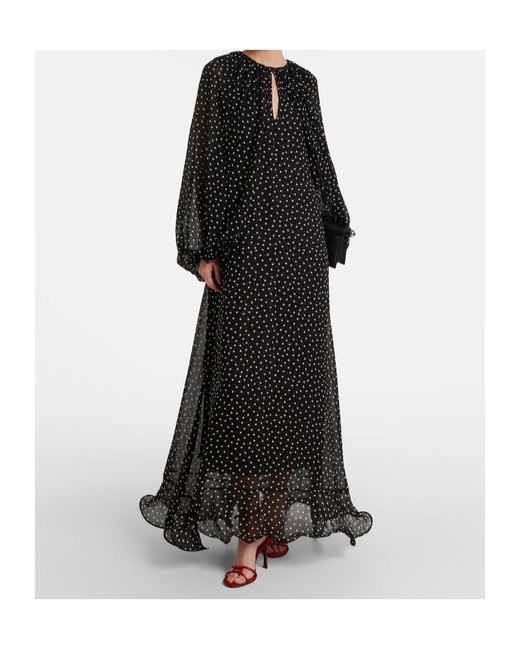 Dorothee Schumacher Black Dancing Dots Polka-Dot Maxi Dress