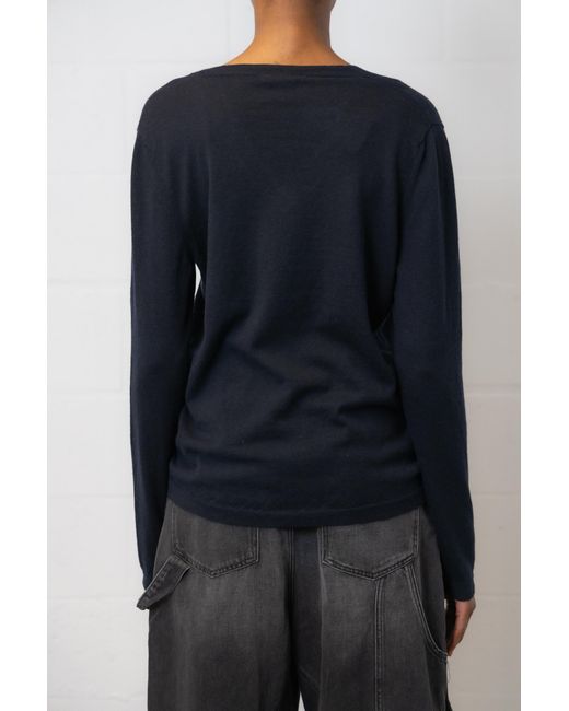 Avant Toi Blue V-Neck Long-Sleeved Sweater