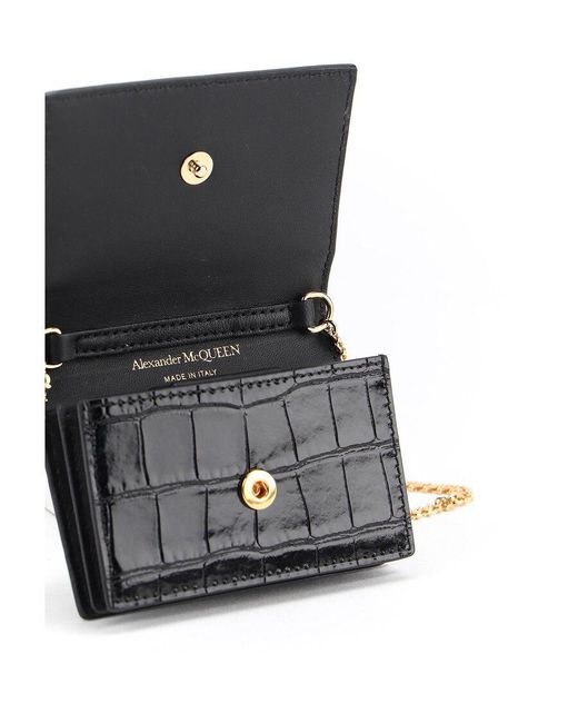 McQueen Black Skull Chain Wallet