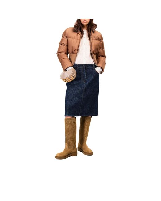Fendi Brown Suede Filo Knee High Boots
