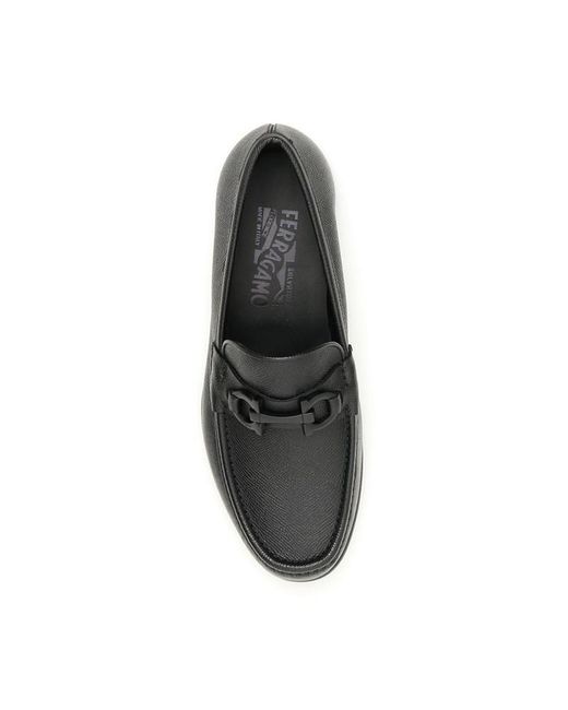 Ferragamo Logo Plaque Slip-On Loafers in Black for Men | Lyst display picture 2