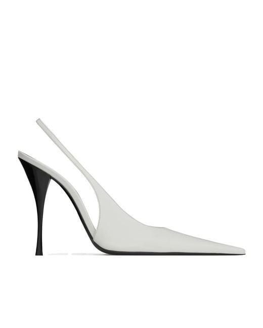 Saint Laurent White Open-Toe High-Heeled Sandals