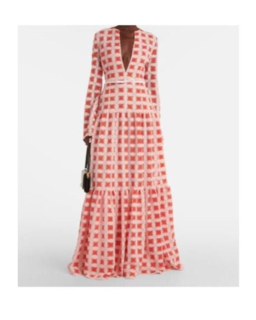 Giambattista Valli Pink Belted Lace Maxi Dress