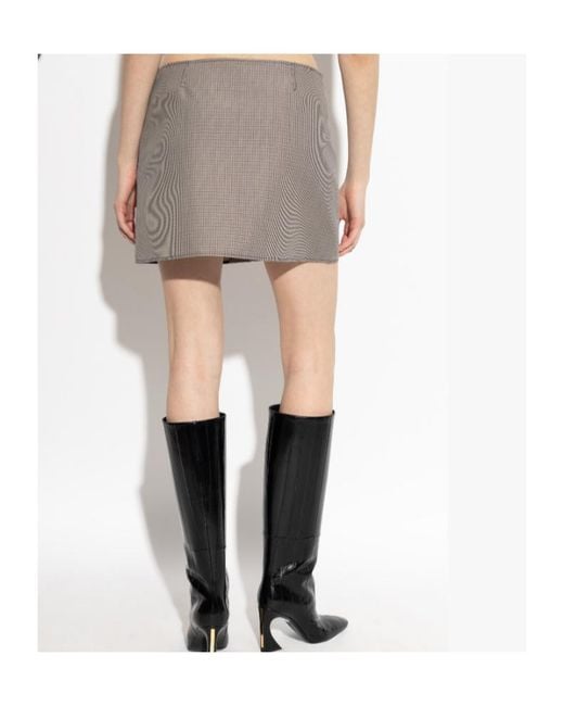 Courreges Gray Houndstooth Pattern Short Skirt