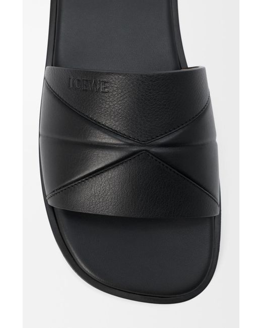 Loewe Black Origami Leather Sandals for men