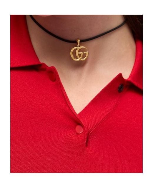 Gucci Metallic Gg Marmont Magnetic Cord Necklace for men